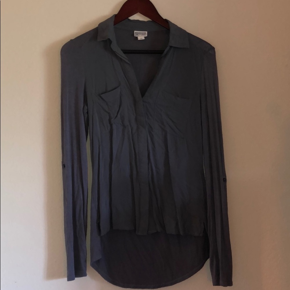 Charcoal grey Converse button up longshirt Size S